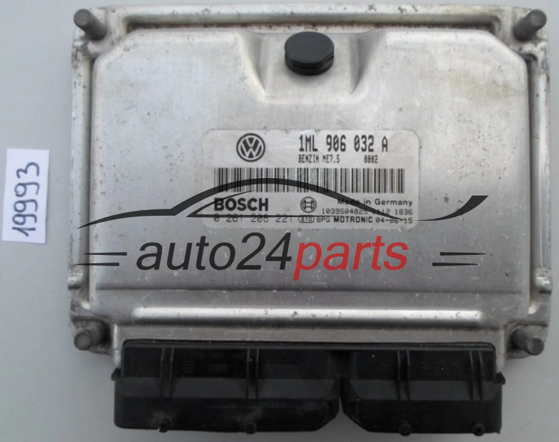 KOMPUTER STEROWNIK SILNIKA SEAT CUPRA 1.8 1ML906032A, 1ML 906 032 A, BOSCH 0261208221, 0 261 208 221, BENZIM ME7.5 0001