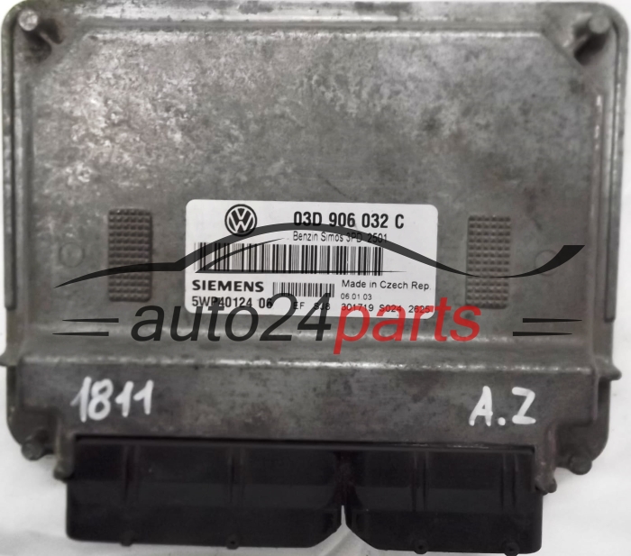 KOMPUTER STEROWNIK SILNIKA VW VOLKSWAGEN POLO 1.2 03D906032C, 03D 906 032 C, SIEMENS 5WP40124 07, 5WP4012407