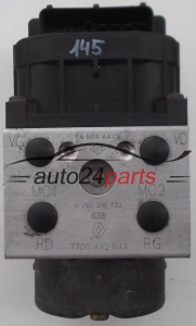 ABS RENAULT MEGANE SCENIC CLIO ALIZE 2.0 16V F4R 740 BOSCH 0 265 216 732,0265216732, 0 273 004 395, 0273004395, 0 273 004 394, 0273004394,  7700 432 643,  7700432643 -  145, 155, 170, 216, 229, 235, 363, 366, 726, 731, 643, 1130, 1134