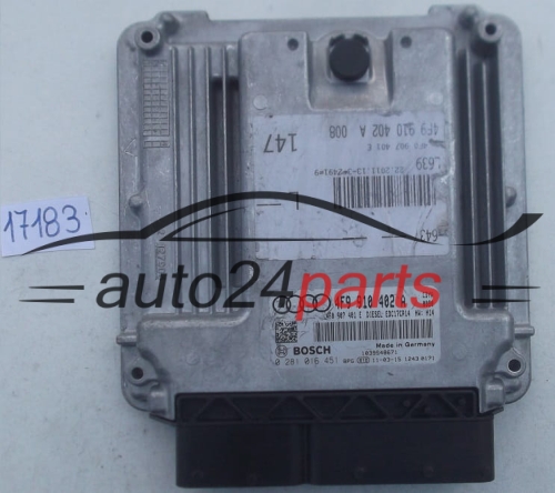 CENTRALINA DO MOTORE AUDI A6 ALLROAD 3.0 TDI BOSCH 0 281 016 451, 0281016451, 4F9 910 402 A, 4F9910402A, 4F0 907 401 E, 4F0907401E