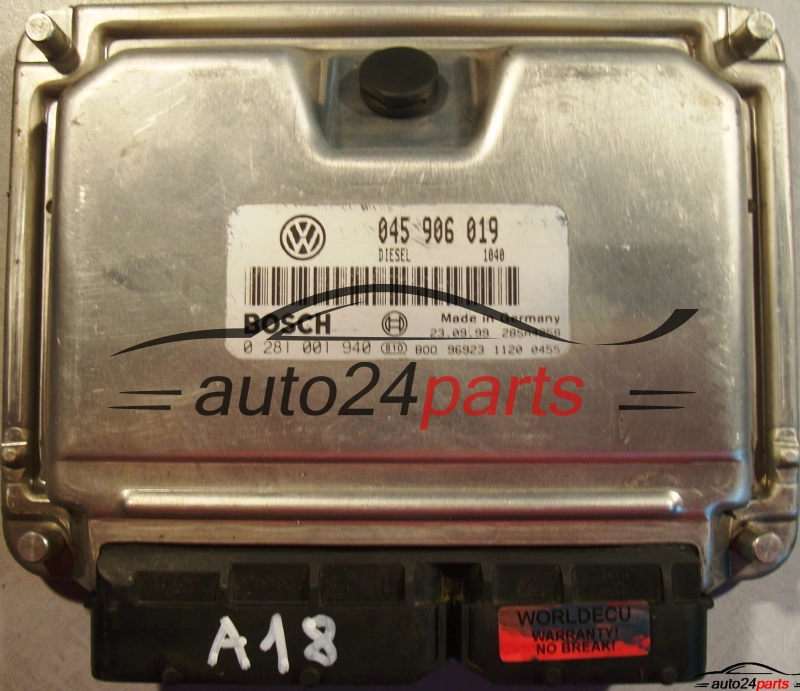 CALCULATEUR MOTEUR VW VOLKSWAGEN POLO 1.4 TDI 045906019, BOSCH 0 281 001 940, 0281001940