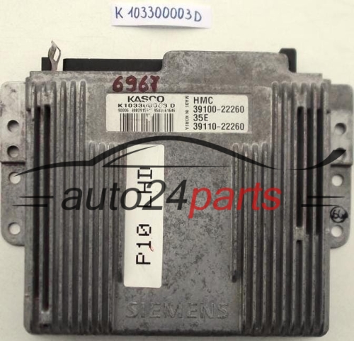 ECU ENGINE CONTROLLER HYUNDAI ACCENT 1.3 K103300003 D, 39100-22260, 3910022260, 39110-22260, 3911022260