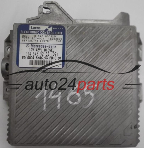 ECU CENTRALITA DE MOTOR MERCEDES W202 C-KLASA C220 DIESEL A0145455232, 0145455232, A 014 545 52 32, DCU R 04010008 D, R04010008D (80438D) 
