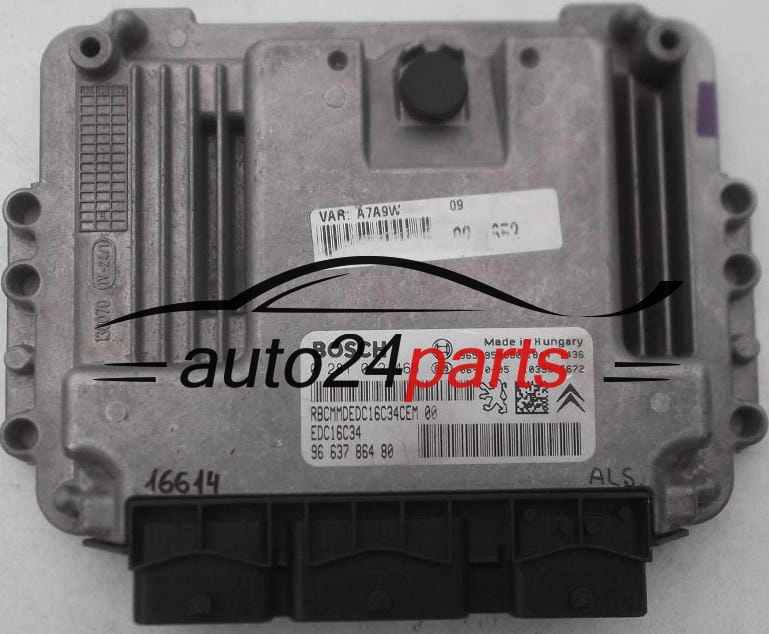 ECU ENGINE CONTROLLER PEUGEOT 207 1.6 HDI BOSCH 0 281 012 465, 0281012465, 96 637 864 80, 9663786480