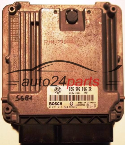 ΜΟΝΑΔΑ ΕΛΕΓΧΟΥ ΚΙΝΗΤΗΡΑ VW VOLKSWAGEN TOURAN 2.0 TDI 03G906016DR, 03G 906 016 DR, BOSCH 0 281 011 844, 0281011844, DIESEL EDC16U1 5925, 1039S05322