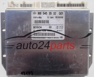 Mονάδα ελέγχου αβς ESP+HBA MERCEDES W168 BOSCH 0 265 109 630, 0265109630, A 168 545 35 32, A1685453532, 1685453532