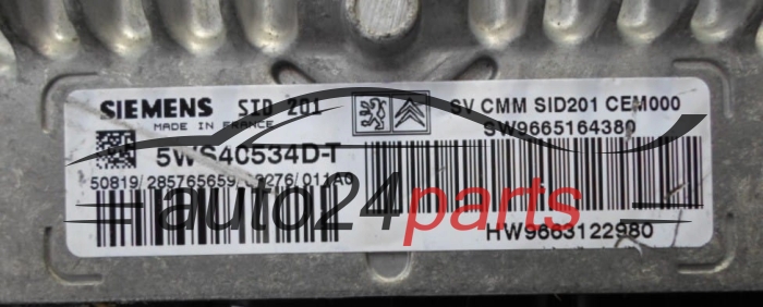 ECU ENGINE CONTROLLER CITROEN C5 2.7 HDI SIEMENS 5WS40534DT, SW 9665164380