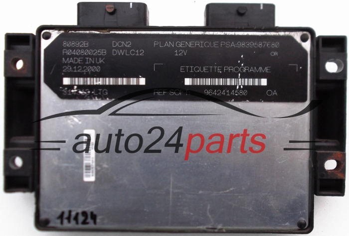 ECU CENTRALITA DE MOTOR CITROEN PEUGEOT 1.9 LUCAS R04080025B, PSA: 9839587680, SOFT 9642414580