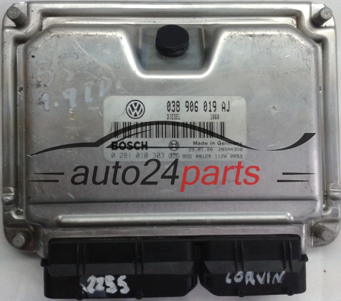 KOMPUTER STEROWNIK SILNIKA VW VOLKSWAGEN PASSAT 1.9 TDI ATJ 038906019AJ, 038 906 019 AJ, BOSCH 0 281 010 303, 0281010303, DIESEL 1060, 28SA4358 