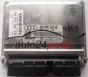 ECU ENGINE CONTROLLER AUDI A4 1.8T 8E0909518AQ, 8E0 909 518 AQ BOSCH 0261208524, 0 261 208 524