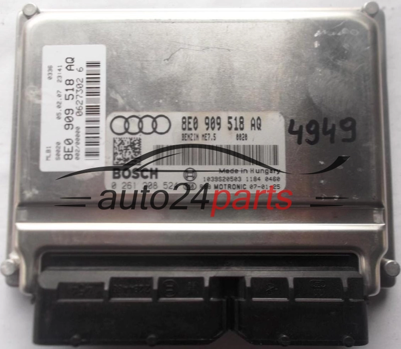 ECU ENGINE CONTROLLER AUDI A4 1.8T 8E0909518AQ, 8E0 909 518 AQ BOSCH 0261208524, 0 261 208 524