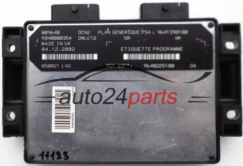 CENTRALINA MOTORE CITROEN PEUGEOT 1.9 LUCAS R04080035A PSA 9641390180 SOFT 9648225180, DCN2, DWLC12