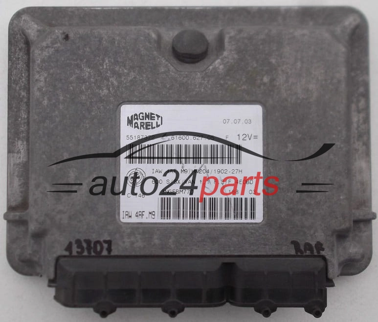 KOMPUTER STEROWNIK SILNIKA FIAT SEICENTO 1.1, 55187372, 61600.627.05, 6160062705, IAW 4AF.M9/HW204/1902-27H, IAW4AFM9HW204190227H, IAW 4AF.M9, IAW4AFM9 