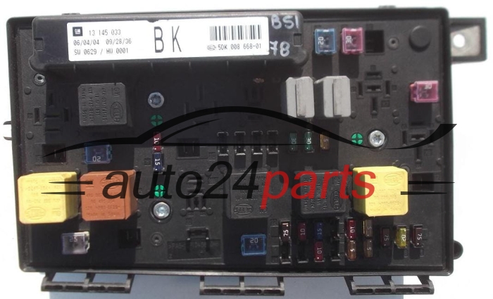 FUSE RELAY BOX ELECTRICAL COMFORT CONTROL MODULE BODY OPEL ASTRA ZAFIRA GM 13 145 033 BK, 13145033BK, HELLA 5DK 008 668-01, 5DK00866801