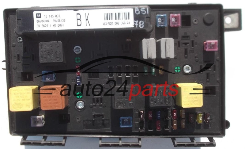 FUSE RELAY BOX ELECTRICAL COMFORT CONTROL MODULE BODY OPEL ASTRA ZAFIRA GM 13 145 033 BK, 13145033BK, HELLA 5DK 008 668-01, 5DK00866801