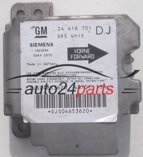 CALCULATEUR AIRBAG OPEL VECTRA B GM 24 416 701 DJ, SIEMENS 5WK4 2975
