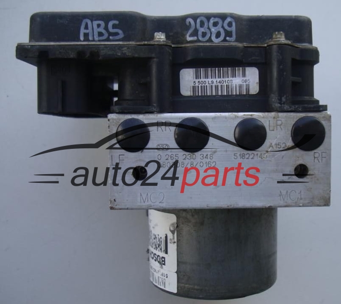 POMPE HYDRAULIQUE ET CALCULATEUR d'ABS FIAT GRANDE PUNTO BOSCH 0 265 230 348, 0265230348, 0265951047