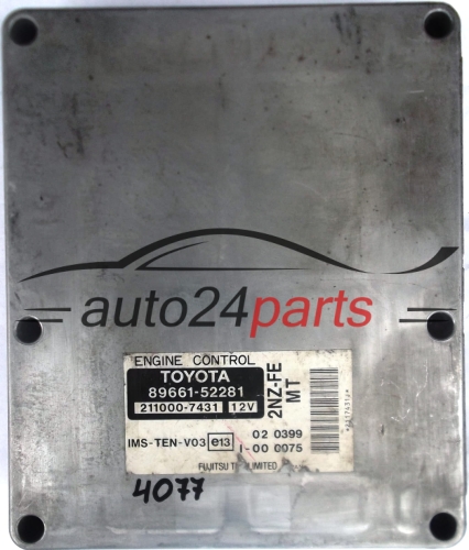 calculateur moteur pour toyota yaris, verso 1.3