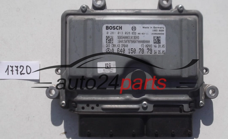 Μονάδα Ελέγχου Κινητήρα MERCEDES B-CLASS W245 BOSCH 0 281 013 028, 0281013028, A 640 150 78 79, A6401507879, CRA.43 