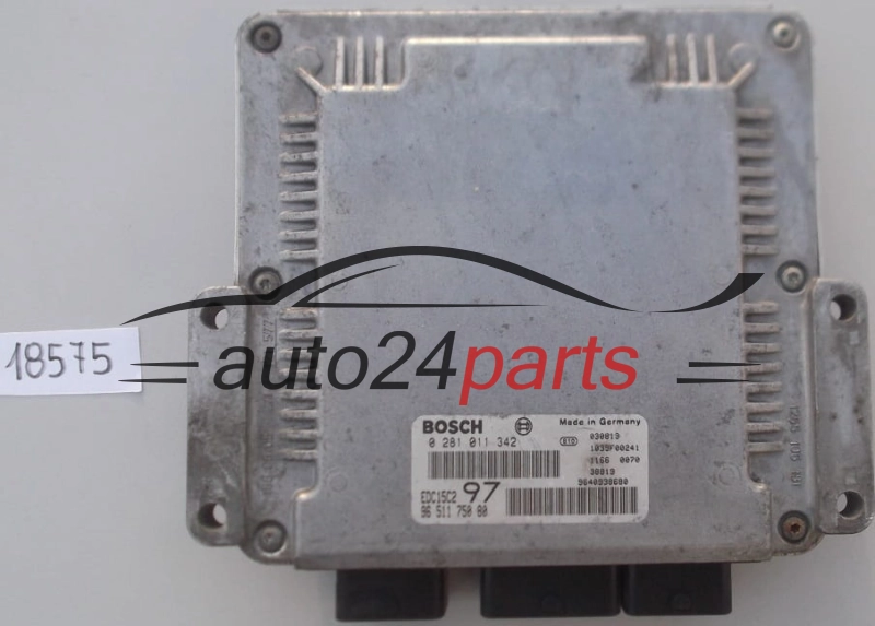 KOMPUTER STEROWNIK SILNIKA CITROEN PEUGEOT 2.0 HDI BOSCH 0 281 011 342, 0281011342, 96 511 750 80, 9651175080, EDC15C2 97