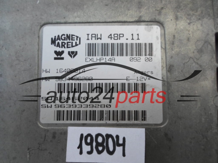 KOMPUTER STEROWNIK SILNIKA PEUGEOT 406 2.0 MAGNETI MARELLI IAW 48P.11, IAW48P11, HW 16406014 9634496280, SW 16377064 9639045280 