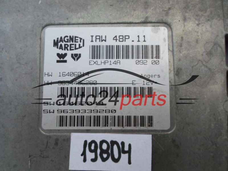 KOMPUTER STEROWNIK SILNIKA PEUGEOT 406 2.0 MAGNETI MARELLI IAW 48P.11, IAW48P11, HW 16406014 9634496280, SW 16377064 9639045280 