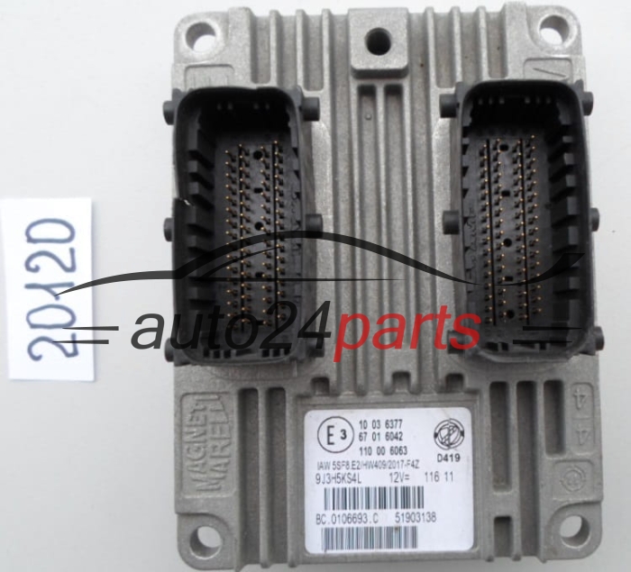 KOMPUTER STEROWNIK SILNIKA FIAT 500 1.2 51903138, IAW 5SF8.E2, IAW5SF8E2