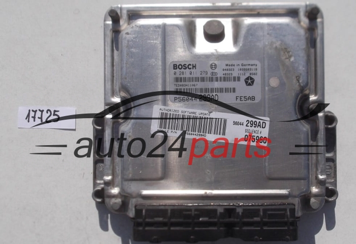 Μονάδα Ελέγχου Κινητήρα JEEP CHEROKEE 2.8 CRD BOSCH 0 281 011 279, 0281011279, P56044299AD 