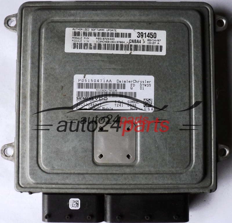 CALCULATEUR MOTEUR DODGE CALIBER 2.0 A2C53286727 P05150471AA
