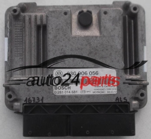 CALCULATEUR MOTEUR VW VOLKSWAGEN BOSCH 0 281 014 681, 0281014681, 03G 906 056, 03G906056, 03G 906 021 AB, 03G906021AB, DIESEL EDC16U34
