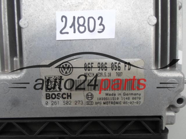 CENTRALINA DO MOTORE VW VOLKSWAGEN GOLF 2.0 FSI BOSCH 0 261 S02 273, 0261S02273, 06F 906 056 FD, 06F906056FD, MED9.5.10