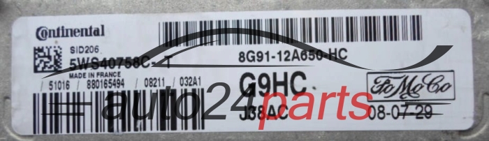 MOTORSTEUERGERÄT ECU STEUERGERÄT  FORD GALAXY 2.0 TDCI Continental 5WS40758C-T,  FoMoCo 8G91-12A650-HC