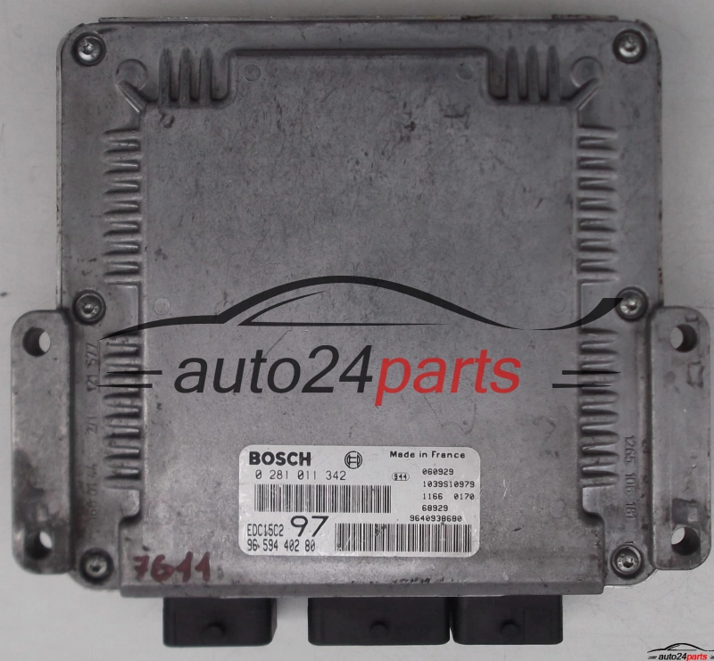 MOTORSTEUERGERÄT ECU STEUERGERAT CITROEN PEUGEOT 2.0 HDI BOSCH 0 281 011 342, 0281011342, 96 594 402 80, 9659440280, EDC15C2 97