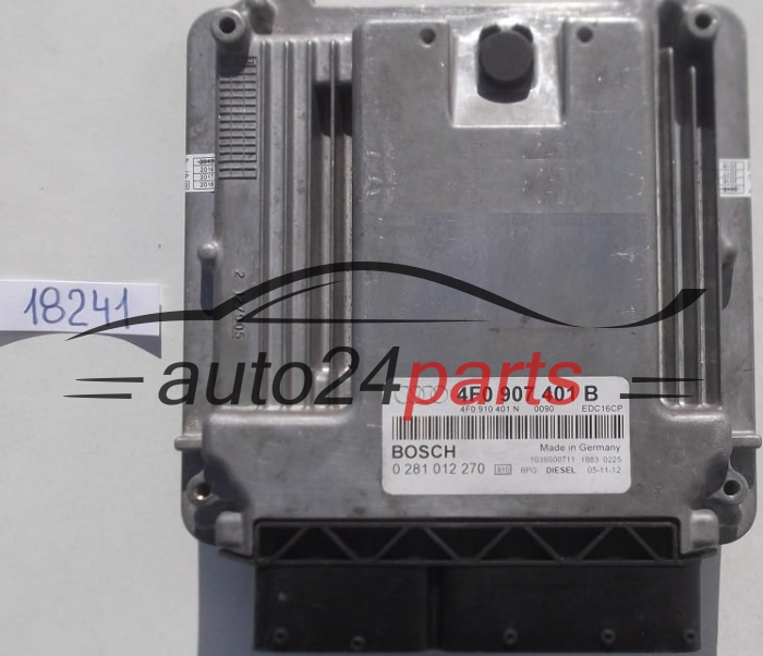 KOMPUTER STEROWNIK SILNIKA AUDI A6 3.0 TDI BOSCH 0 281 012 270, 0281012270, 4F0 907 401 B, 4F0907401B, 4F0 910 401 N, 4F0910401N, EDC16CP