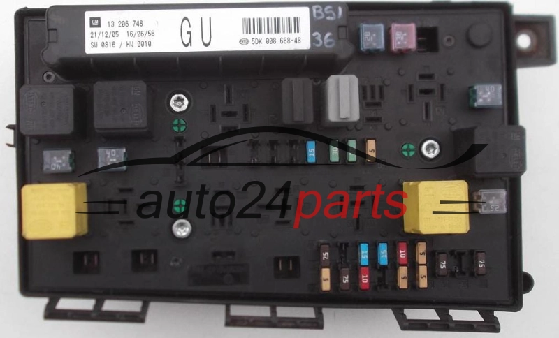FUSE RELAY BOX ELECTRICAL COMFORT CONTROL MODULE BODY OPEL GM 13206748 GU HELLA 5DK 008 668-48