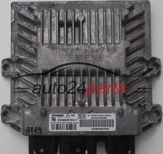 Μονάδα Ελέγχου Κινητήρα  CITROEN C2 1.4 HDI SIEMENS 5WS40075D-T, SW 9652888680, HW 9648624280
