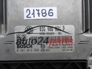 VW VOLKSWAGEN TOURAN 1.9 TDI 03G906021P, 03G 906 021 P, BOSCH 0 281 013 266, 0281013266, DIESEL EDC16U34 9021, 1039S15600