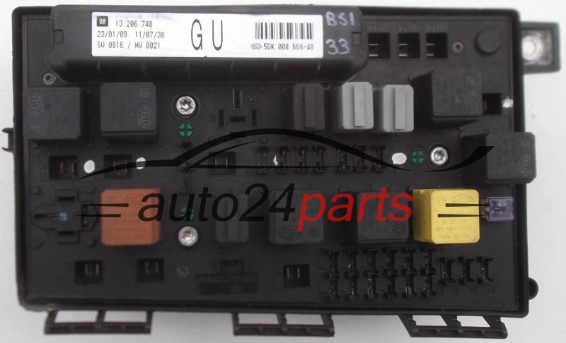 BOITE ELECTRIQUE A RELAIS ET FUSIBLE OPEL GM 13206748 GU HELLA 5DK 008 668-48