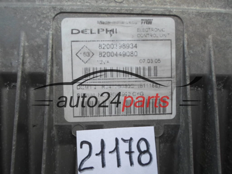 RENAULT MODUS 1.5 DCI 8200398934 8200449080 DELPHI DCM1.2 R0410B030C 