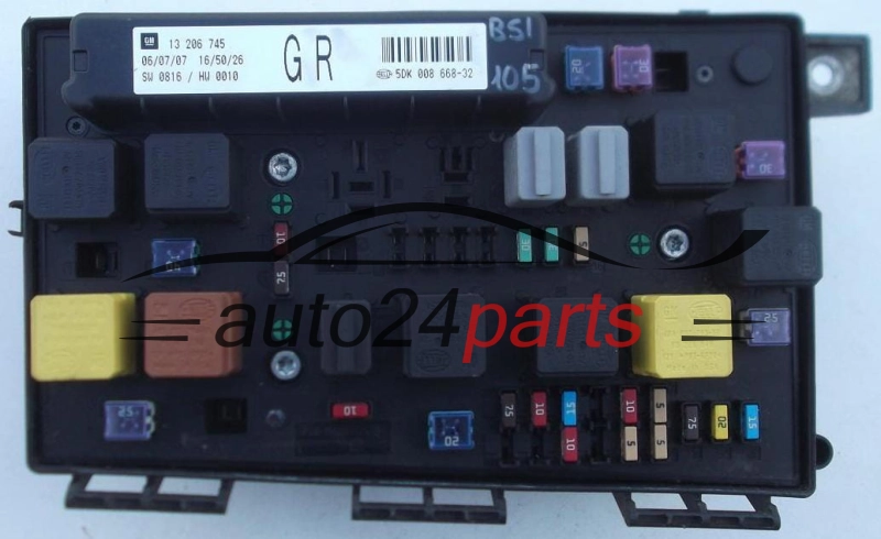CAJA ELECTRICA DE FUSIBLES Y RELES OPEL GM 13 206 745 GR HELLA 5DK 008 668-32
