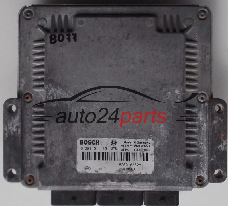 KOMPUTER STEROWNIK SILNIKA RENAULT LAGUNA 1.9 DCI F9Q BOSCH 0281011101, 0 281 011 101, 8200163528, 8200095416, 1039S00271