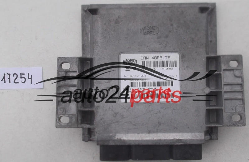 CALCULATEUR MOTEUR PEUGEOT 206 MAGNETI MARELLI IAW 48P2.76, IAW48P276, HW 16.552.004, 16552004, 9643707380, SW 16.495.044, 16495044, 9644925780 