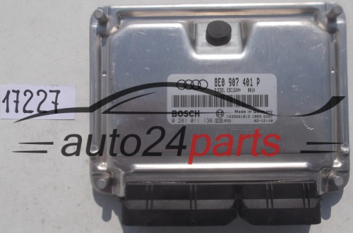 CENTRALINA MOTORE AUDI A6 2.5 TDI BOSCH 0 281 011 136, 0281011136, 8E0 907 401 P, 8E0907401P, EDC15VM+