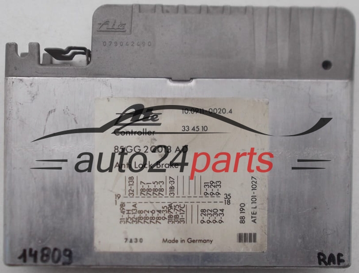 CALCULATEUR ABS FORD SIERRA GRANADA SCORPIO ATE 10.0911-0020.4, 10091100204, 85GG2C013AD