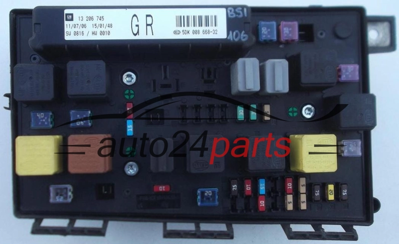 CAJA ELECTRICA DE FUSIBLES Y RELES OPEL GM 13 206 745 GR HELLA 5DK 008 668-32