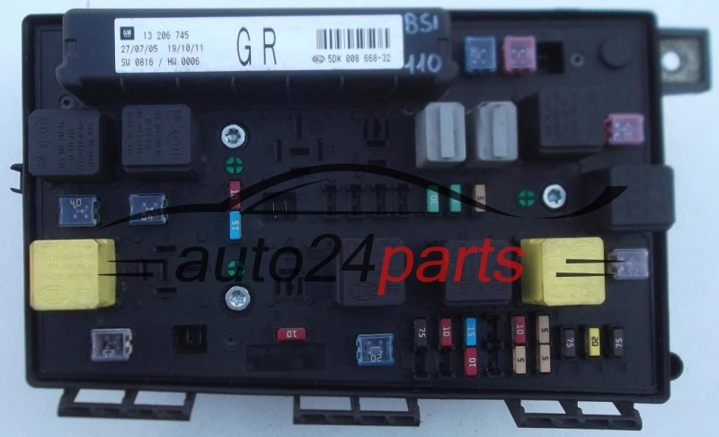 BOITE ELECTRIQUE A RELAIS ET FUSIBLE OPEL GM 13 206 745 GR HELLA 5DK 008 668-32