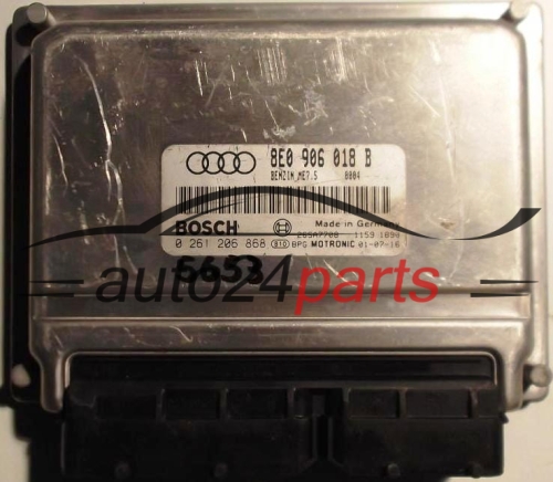 MOTORSTEUERGERÄT ECU STEUERGERAT AUDI A4 1.8 TURBO BOSCH 0261206969, 0 261 206 868, 8E0906018B, 8E0 906 018 B