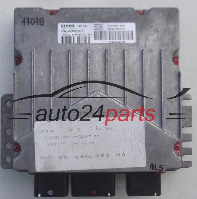 Μονάδα Ελέγχου Κινητήρα PEUGEOT 307 2.0 HDI SIEMENS 5WS40020H-T, 5WS40020HT, SW9644895180, SW 9644895180, HW9641849280, HW 9641849280