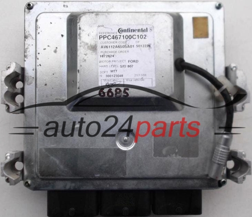 KOMPUTER STEROWNIK SILNIKA FORD AV6112A650SA01, PPC467100C102, 5012226, 1672624 - 6685