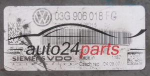 Μονάδα Ελέγχου Κινητήρα VOLKSWAGEN PASSAT 2.0 TDI SIEMENS VDO 5WP45614 AA  03G 906 018 FG, 03G906018FG, DIESEL SIMOS PPD1.5 